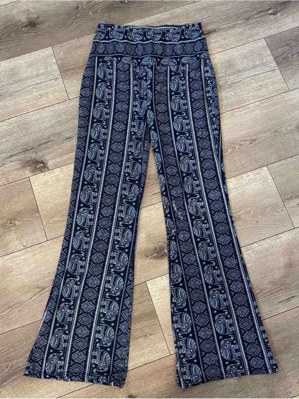 Navy & White Flare Pants